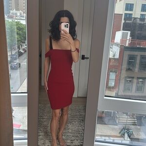 Cinq a Sept Red Sheath Cocktail Dress